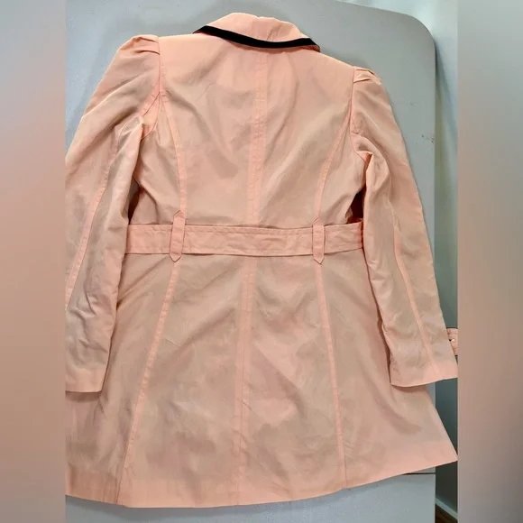 XXI twist Elegant Women's Double feasted Peach/black Trench Coat, M , NWT - Picture 16 of 17